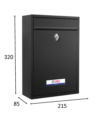 BUZON BERMEO NEGRO 320 x 215 x 85